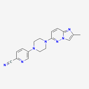 molecular formula C17H17N7 B12243342 5-(4-{2-Methylimidazo[1,2-b]pyridazin-6-yl}piperazin-1-yl)pyridine-2-carbonitrile 