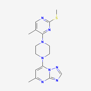 5-Methyl-4-(4-{5-methyl-[1,2,4]triazolo[1,5-a]pyrimidin-7-yl}piperazin-1-yl)-2-(methylsulfanyl)pyrimidine