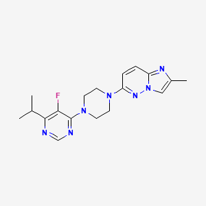 5-Fluoro-4-(4-{2-methylimidazo[1,2-b]pyridazin-6-yl}piperazin-1-yl)-6-(propan-2-yl)pyrimidine