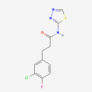 molecular formula C11H9ClFN3OS B12243391 3-(3-chloro-4-fluorophenyl)-N-(1,3,4-thiadiazol-2-yl)propanamide 