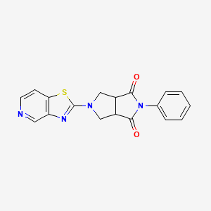 molecular formula C18H14N4O2S B12243408 2-Phenyl-5-{[1,3]thiazolo[4,5-c]pyridin-2-yl}-octahydropyrrolo[3,4-c]pyrrole-1,3-dione 