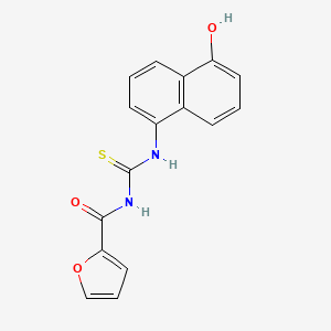 molecular formula C16H12N2O3S B1224344 N-[[(5-hydroxy-1-naphthalenyl)amino]-sulfanylidenemethyl]-2-furancarboxamide 