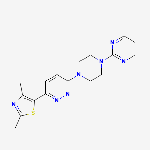 molecular formula C18H21N7S B12243450 3-(2,4-Dimethyl-1,3-thiazol-5-yl)-6-[4-(4-methylpyrimidin-2-yl)piperazin-1-yl]pyridazine 