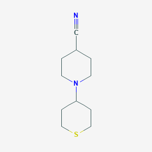 molecular formula C11H18N2S B12243455 1-(Thian-4-yl)piperidine-4-carbonitrile 