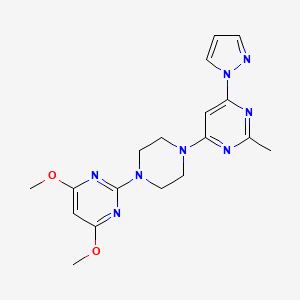 4-[4-(4,6-dimethoxypyrimidin-2-yl)piperazin-1-yl]-2-methyl-6-(1H-pyrazol-1-yl)pyrimidine