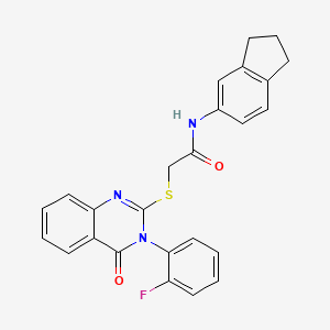 N-(2,3-dihydro-1H-inden-5-yl)-2-[[3-(2-fluorophenyl)-4-oxo-2-quinazolinyl]thio]acetamide