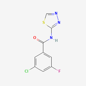 molecular formula C9H5ClFN3OS B12243540 3-chloro-5-fluoro-N-(1,3,4-thiadiazol-2-yl)benzamide 