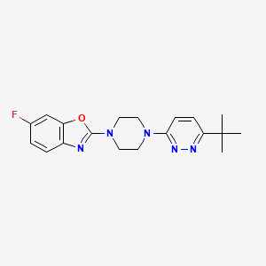 molecular formula C19H22FN5O B12243543 2-[4-(6-Tert-butylpyridazin-3-yl)piperazin-1-yl]-6-fluoro-1,3-benzoxazole 