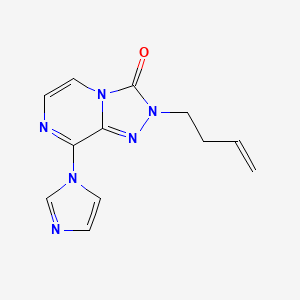 molecular formula C12H12N6O B12243545 2-(but-3-en-1-yl)-8-(1H-imidazol-1-yl)-2H,3H-[1,2,4]triazolo[4,3-a]pyrazin-3-one 