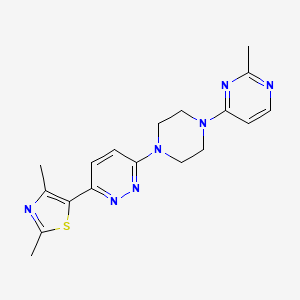 molecular formula C18H21N7S B12243553 3-(2,4-Dimethyl-1,3-thiazol-5-yl)-6-[4-(2-methylpyrimidin-4-yl)piperazin-1-yl]pyridazine 