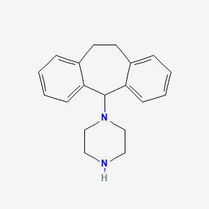 molecular formula C19H22N2 B1224356 Piperazine, 1-(10,11-dihydrodibenzo(a,d)cyclohepten-5-yl)- CAS No. 69159-50-8