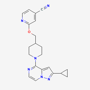 2-[(1-{2-Cyclopropylpyrazolo[1,5-a]pyrazin-4-yl}piperidin-4-yl)methoxy]pyridine-4-carbonitrile