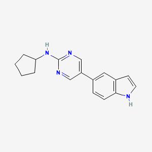 molecular formula C17H18N4 B12243585 N-cyclopentyl-5-(1H-indol-5-yl)pyrimidin-2-amine 