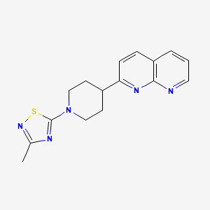 molecular formula C16H17N5S B12243638 2-[1-(3-Methyl-1,2,4-thiadiazol-5-yl)piperidin-4-yl]-1,8-naphthyridine 