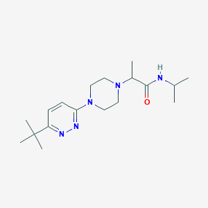 molecular formula C18H31N5O B12243639 2-[4-(6-tert-butylpyridazin-3-yl)piperazin-1-yl]-N-(propan-2-yl)propanamide 