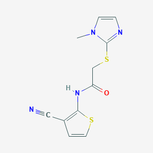 N-(3-cyano-2-thiophenyl)-2-[(1-methyl-2-imidazolyl)thio]acetamide