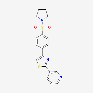 molecular formula C18H17N3O2S2 B1224370 2-(3-Pyridinyl)-4-[4-(1-pyrrolidinylsulfonyl)phenyl]thiazole 