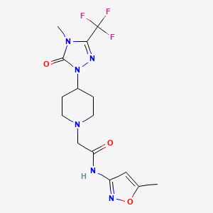 2-(4-(4-methyl-5-oxo-3-(trifluoromethyl)-4,5-dihydro-1H-1,2,4-triazol-1-yl)piperidin-1-yl)-N-(5-methylisoxazol-3-yl)acetamide