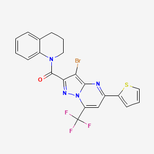 [3-bromo-5-thiophen-2-yl-7-(trifluoromethyl)-2-pyrazolo[1,5-a]pyrimidinyl]-(3,4-dihydro-2H-quinolin-1-yl)methanone