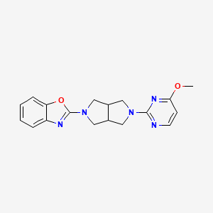 molecular formula C18H19N5O2 B12243739 2-[5-(4-Methoxypyrimidin-2-yl)-octahydropyrrolo[3,4-c]pyrrol-2-yl]-1,3-benzoxazole 