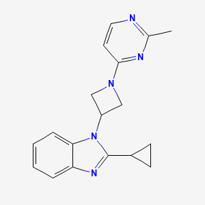 molecular formula C18H19N5 B12243752 2-cyclopropyl-1-[1-(2-methylpyrimidin-4-yl)azetidin-3-yl]-1H-1,3-benzodiazole 