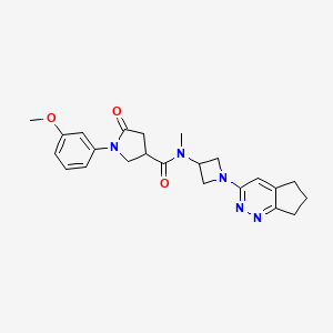 N-(1-{5H,6H,7H-cyclopenta[c]pyridazin-3-yl}azetidin-3-yl)-1-(3-methoxyphenyl)-N-methyl-5-oxopyrrolidine-3-carboxamide