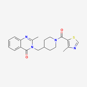 2-Methyl-3-{[1-(4-methyl-1,3-thiazole-5-carbonyl)piperidin-4-yl]methyl}-3,4-dihydroquinazolin-4-one