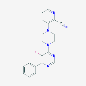 molecular formula C20H17FN6 B12243805 3-[4-(5-Fluoro-6-phenylpyrimidin-4-yl)piperazin-1-yl]pyridine-2-carbonitrile 