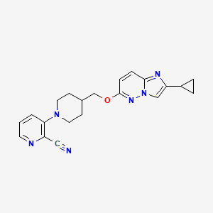 3-{4-[({2-Cyclopropylimidazo[1,2-b]pyridazin-6-yl}oxy)methyl]piperidin-1-yl}pyridine-2-carbonitrile