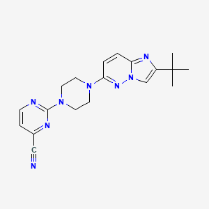 molecular formula C19H22N8 B12243819 2-(4-{2-Tert-butylimidazo[1,2-b]pyridazin-6-yl}piperazin-1-yl)pyrimidine-4-carbonitrile 