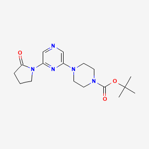 molecular formula C17H25N5O3 B12243822 Tert-butyl 4-[6-(2-oxopyrrolidin-1-yl)pyrazin-2-yl]piperazine-1-carboxylate 