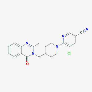 molecular formula C21H20ClN5O B12243824 5-Chloro-6-{4-[(2-methyl-4-oxo-3,4-dihydroquinazolin-3-yl)methyl]piperidin-1-yl}pyridine-3-carbonitrile 