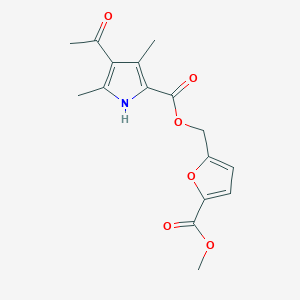 molecular formula C16H17NO6 B1224383 4-acetyl-3,5-dimethyl-1H-pyrrole-2-carboxylic acid (5-methoxycarbonyl-2-furanyl)methyl ester 
