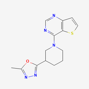 3-(5-Methyl-1,3,4-oxadiazol-2-yl)-1-{thieno[3,2-d]pyrimidin-4-yl}piperidine