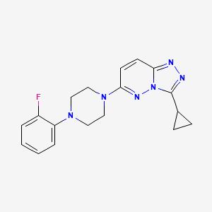 1-{3-Cyclopropyl-[1,2,4]triazolo[4,3-b]pyridazin-6-yl}-4-(2-fluorophenyl)piperazine