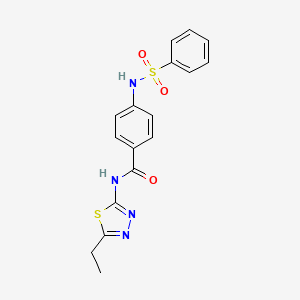 molecular formula C17H16N4O3S2 B1224387 4-(benzenesulfonamido)-N-(5-ethyl-1,3,4-thiadiazol-2-yl)benzamide 