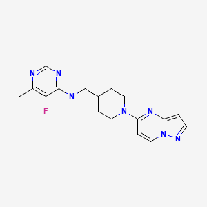 5-fluoro-N,6-dimethyl-N-[(1-{pyrazolo[1,5-a]pyrimidin-5-yl}piperidin-4-yl)methyl]pyrimidin-4-amine