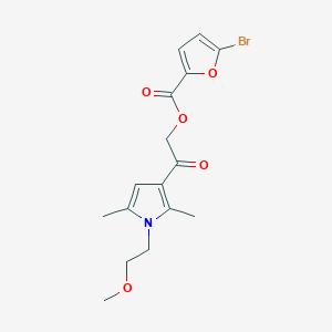 molecular formula C16H18BrNO5 B1224389 5-Bromo-2-furancarboxylic acid [2-[1-(2-methoxyethyl)-2,5-dimethyl-3-pyrrolyl]-2-oxoethyl] ester 
