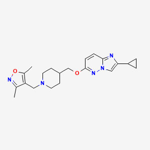 4-[({2-Cyclopropylimidazo[1,2-b]pyridazin-6-yl}oxy)methyl]-1-[(3,5-dimethyl-1,2-oxazol-4-yl)methyl]piperidine