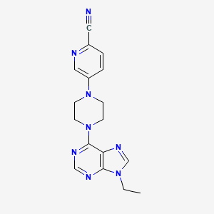 5-[4-(9-ethyl-9H-purin-6-yl)piperazin-1-yl]pyridine-2-carbonitrile