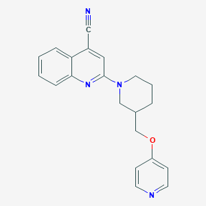 2-{3-[(Pyridin-4-yloxy)methyl]piperidin-1-yl}quinoline-4-carbonitrile