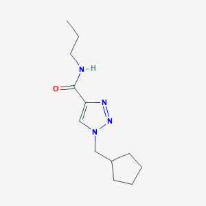 molecular formula C12H20N4O B12243940 1-(cyclopentylmethyl)-N-propyl-1H-1,2,3-triazole-4-carboxamide 