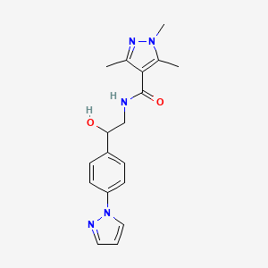 N-{2-hydroxy-2-[4-(1H-pyrazol-1-yl)phenyl]ethyl}-1,3,5-trimethyl-1H-pyrazole-4-carboxamide