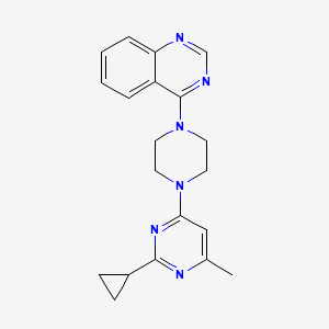 molecular formula C20H22N6 B12243948 4-[4-(2-Cyclopropyl-6-methylpyrimidin-4-yl)piperazin-1-yl]quinazoline 