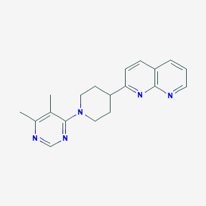 molecular formula C19H21N5 B12243949 2-[1-(5,6-Dimethylpyrimidin-4-yl)piperidin-4-yl]-1,8-naphthyridine 