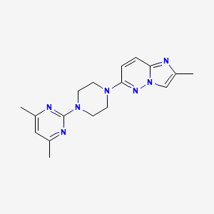 molecular formula C17H21N7 B12243962 4,6-Dimethyl-2-(4-{2-methylimidazo[1,2-b]pyridazin-6-yl}piperazin-1-yl)pyrimidine 