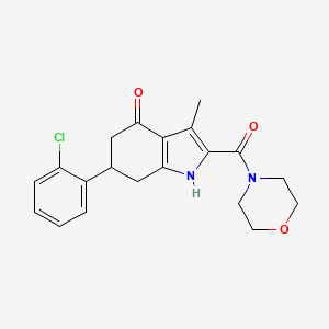 molecular formula C20H21ClN2O3 B1224397 6-(2-Chlorophenyl)-3-methyl-2-[4-morpholinyl(oxo)methyl]-1,5,6,7-tetrahydroindol-4-one 