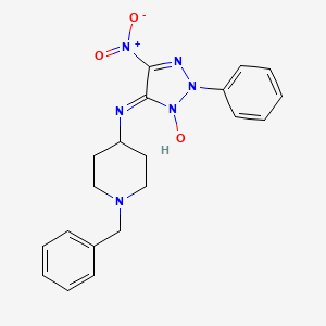 molecular formula C20H22N6O3 B1224399 3-hydroxy-5-nitro-2-phenyl-N-[1-(phenylmethyl)-4-piperidinyl]-4-triazolimine 