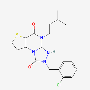 11-[(2-Chlorophenyl)methyl]-8-(3-methylbutyl)-5-thia-1,8,10,11-tetraazatricyclo[7.3.0.0^{2,6}]dodeca-2(6),3,9-triene-7,12-dione