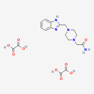 molecular formula C18H23N5O9 B12244014 2-{4-[(1H-1,3-benzodiazol-2-yl)methyl]piperazin-1-yl}acetamide 